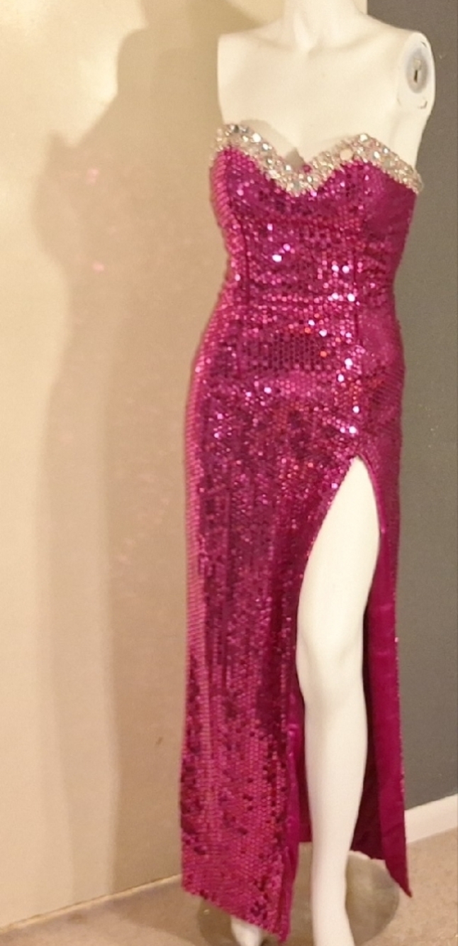 Strapless Pink Sequin Dress